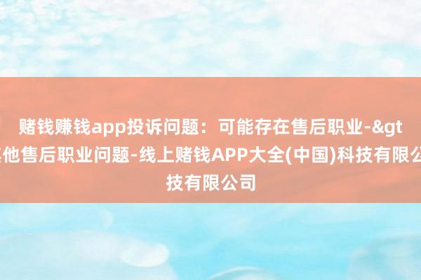 赌钱赚钱app投诉问题：可能存在售后职业->其他售后职